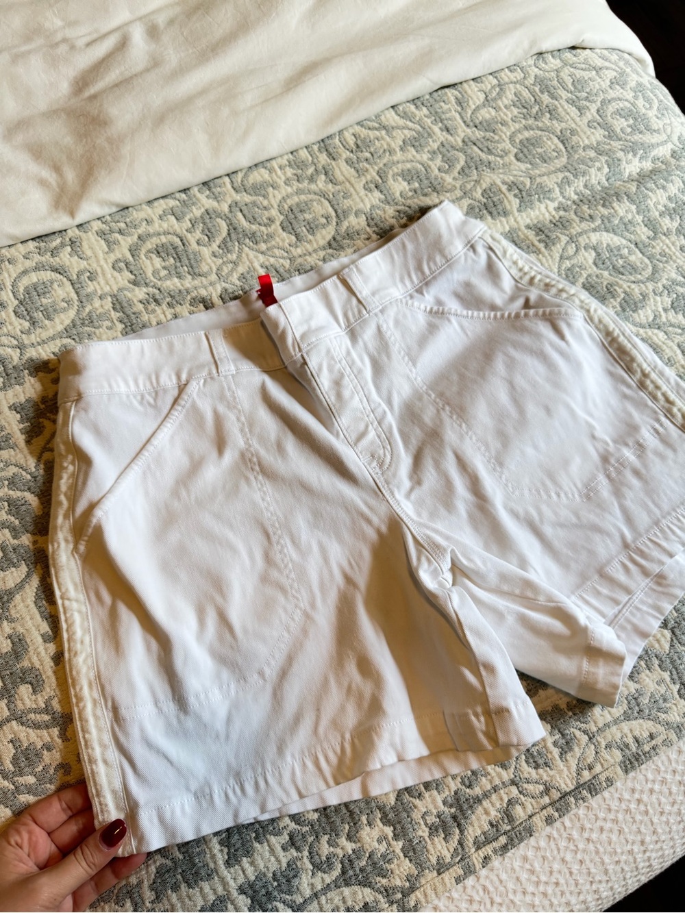 SPANX White Pull-On Bermuda Shorts
